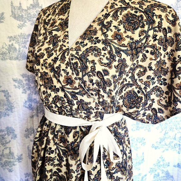 Sz S to M Kimono Sleeve Wrap Dress Tan NEW - Picture 2 of 10